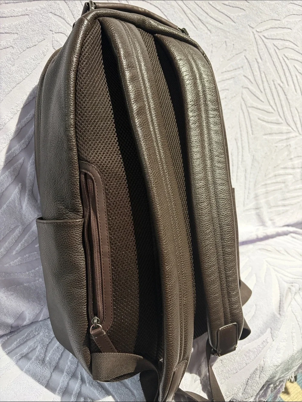 Coach Men’s Leather Backpack in Dark Brown and Brown